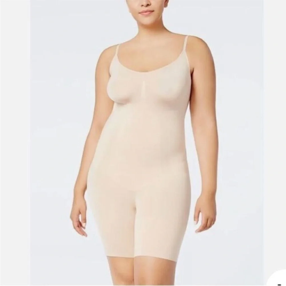 New SPANX OnCore Mid-Thigh Bodysuit, Soft Nude, size 2X